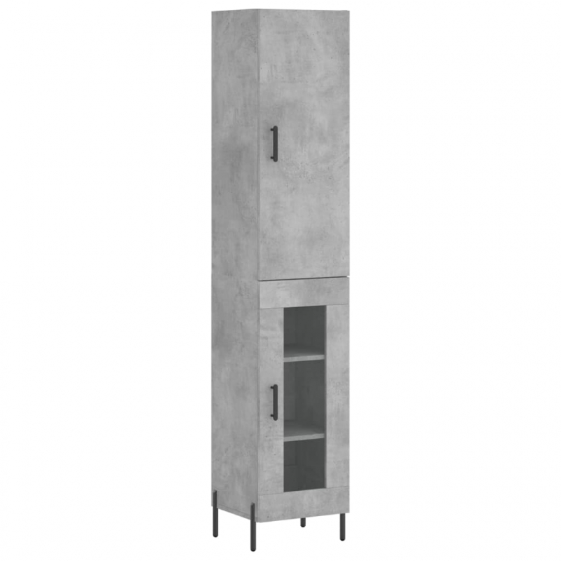 Highboard Betongrau 34,5x34x180 cm Holzwerkstoff