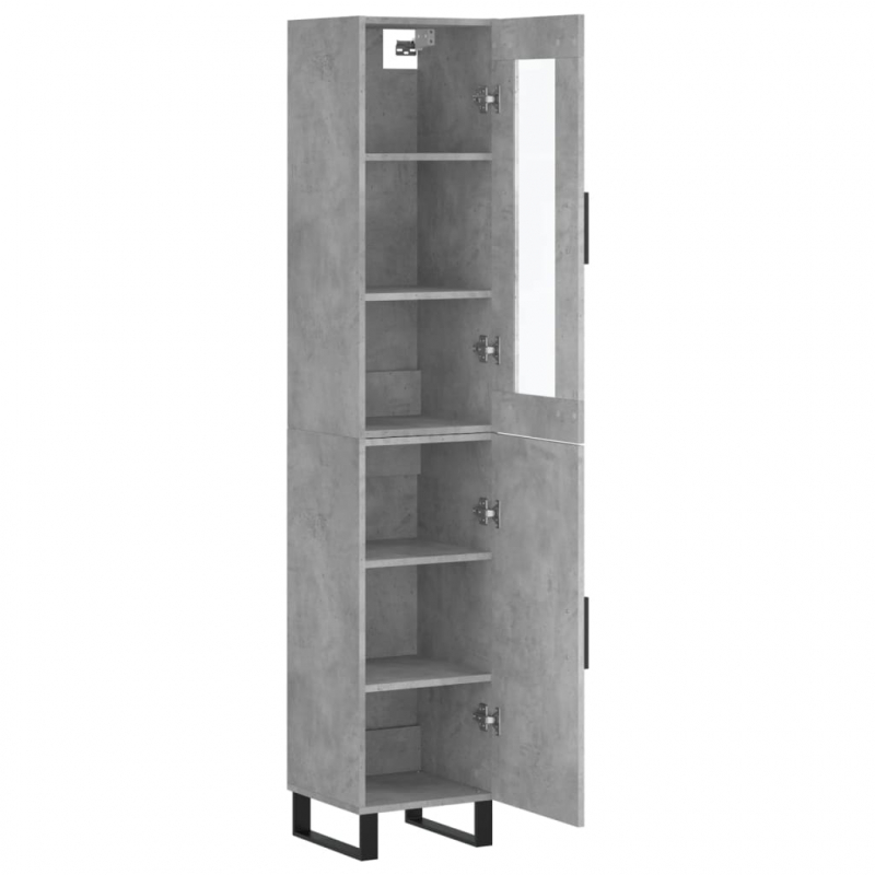 Highboard Betongrau 34,5x34x180 cm Holzwerkstoff