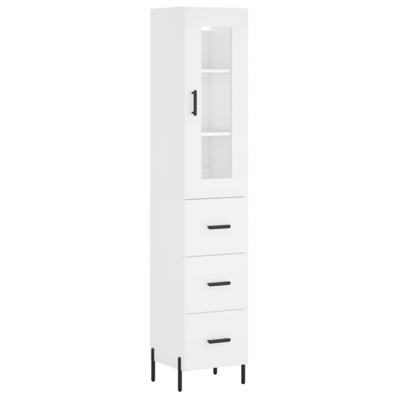 Highboard Weiß 34,5x34x180 cm Holzwerkstoff