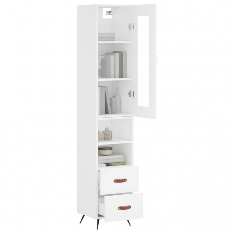 Highboard Weiß 34,5x34x180 cm Holzwerkstoff
