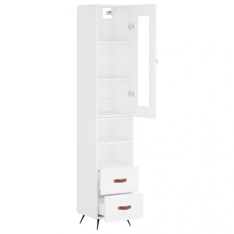 Highboard Weiß 34,5x34x180 cm Holzwerkstoff