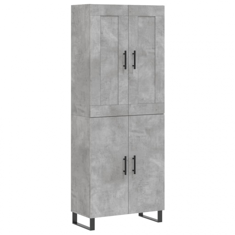 Highboard Betongrau 69,5x34x180 cm Holzwerkstoff