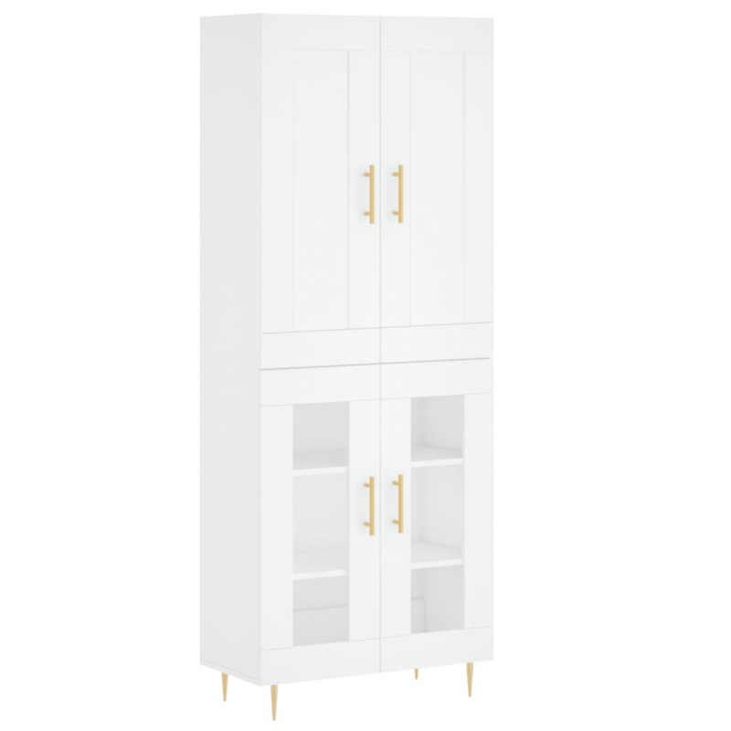 Highboard Weiß 69,5x34x180 cm Holzwerkstoff