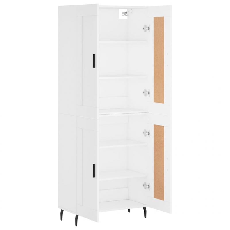 Highboard Weiß 69,5x34x180 cm Holzwerkstoff