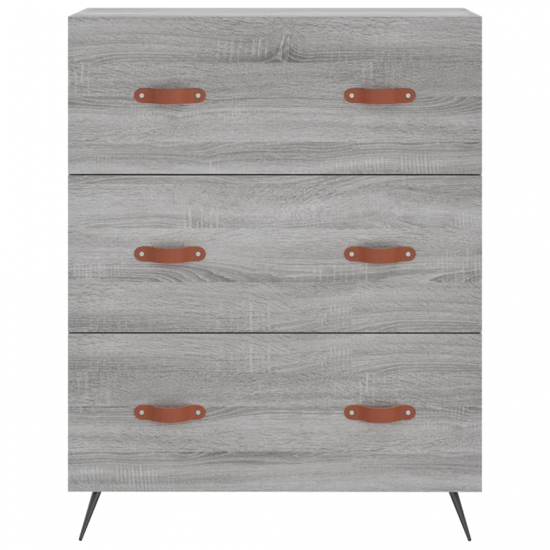 Highboard Grau Sonoma 69,5x34x180 cm Holzwerkstoff