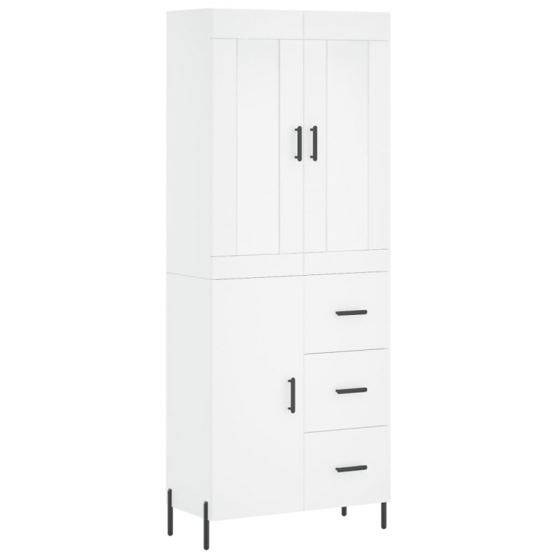 Highboard Weiß 69,5x34x180 cm Holzwerkstoff
