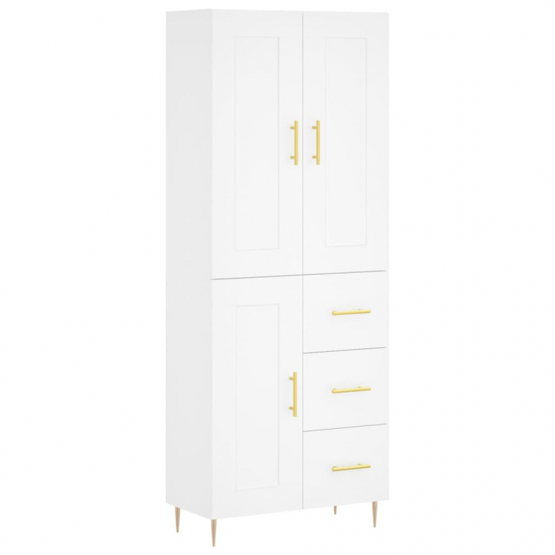 Highboard Weiß 69,5x34x180 cm Holzwerkstoff
