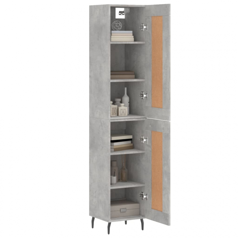 Highboard Betongrau 34,5x34x180 cm Holzwerkstoff