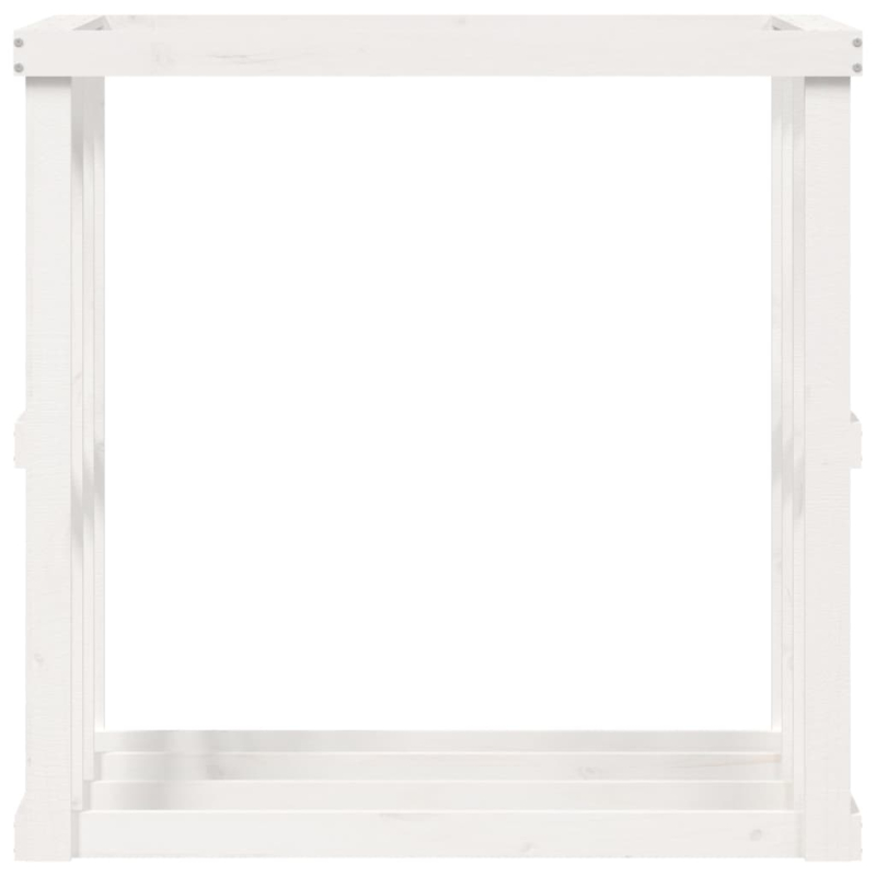 Outdoor-Kaminholzregal Weiß 108x52x106 cm Massivholz Kiefer