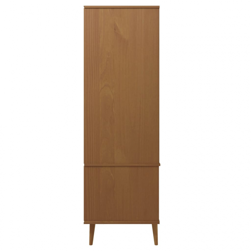 Kleiderschrank MOLDE Braun 90x55x175 cm Massivholz Kiefer