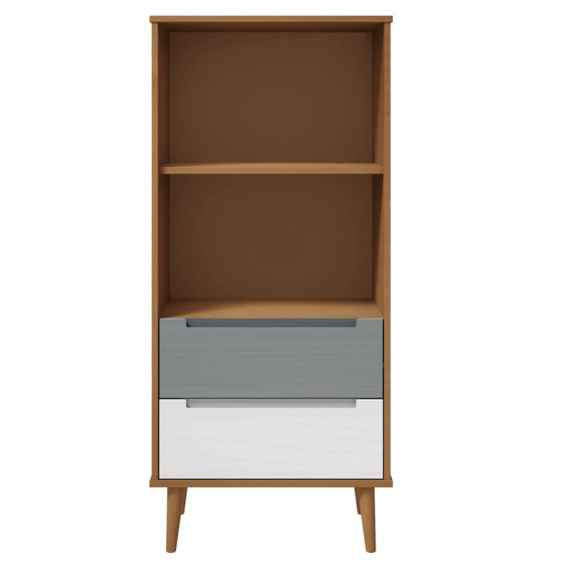 Bücherregal MOLDE Braun 60x35x133,5 cm Massivholz Kiefer