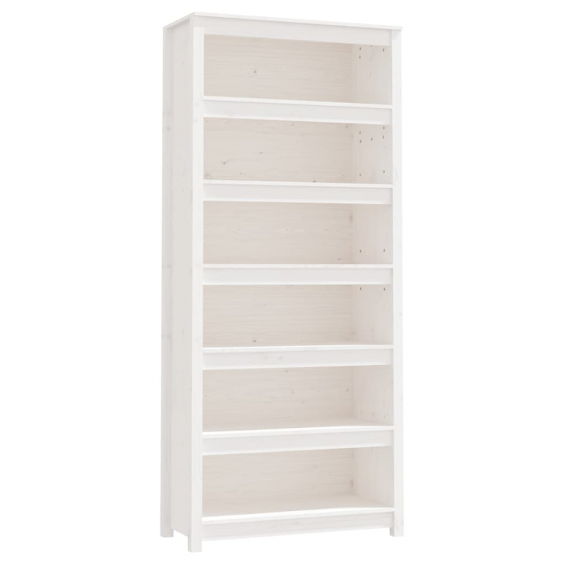 Bücherregal Weiß 80x35x183 cm Massivholz Kiefer