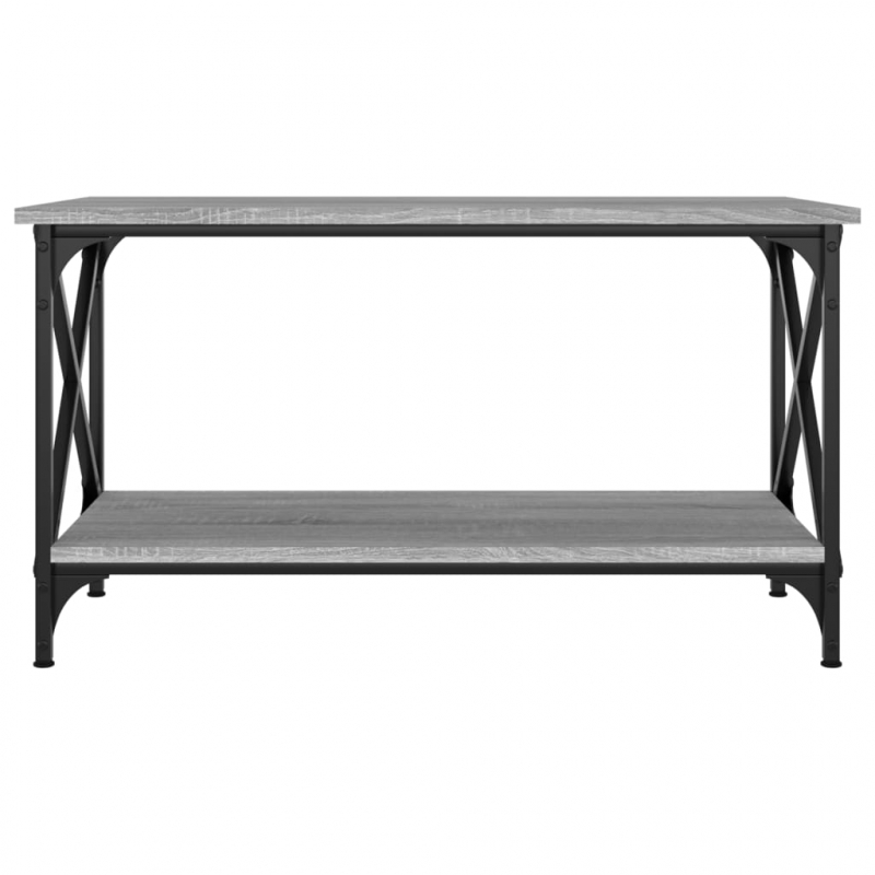 Couchtisch Grau Sonoma 80x45x45 cm Holzwerkstoff und Eisen