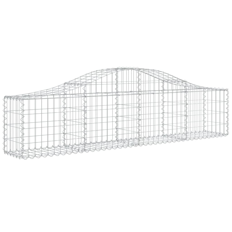 Gabionen mit Hochbogen 8 Stk. 200x30x40/60 cm Verzinktes Eisen
