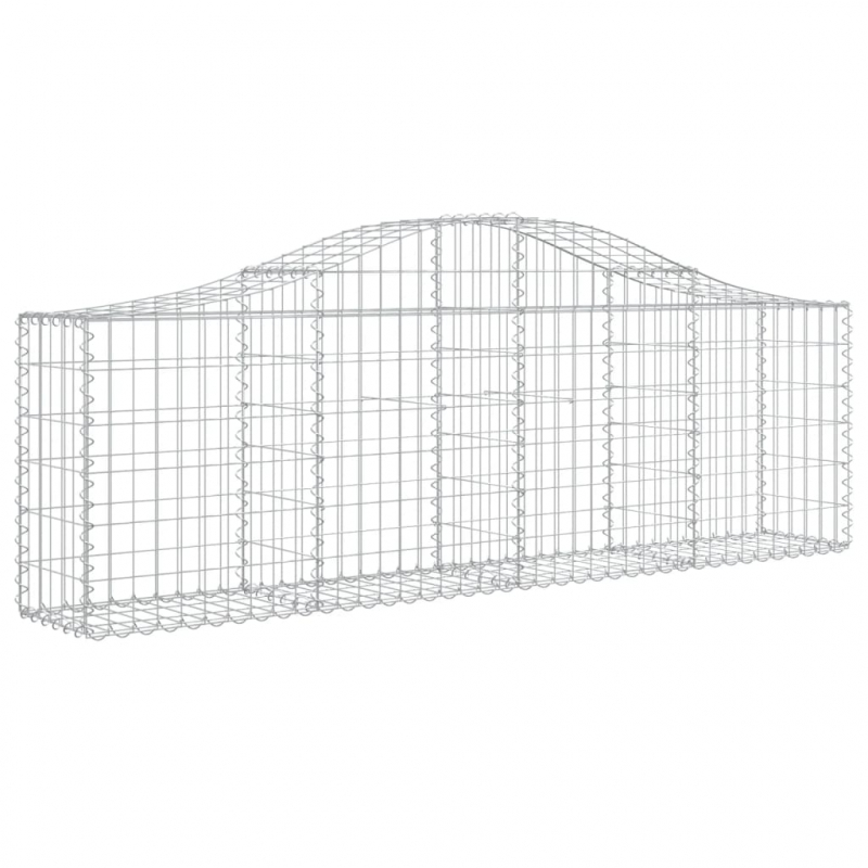 Gabionen mit Hochbogen 12 Stk. 200x30x60/80 cm Verzinktes Eisen