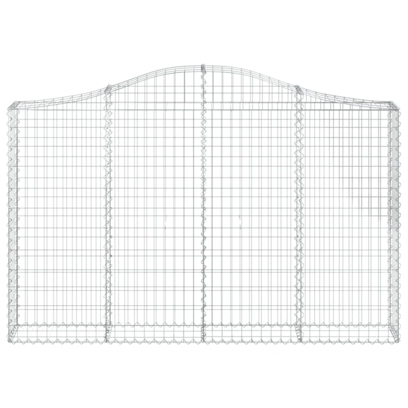 Gabionen mit Hochbogen 2 Stk. 200x30x120/140cm Verzinktes Eisen
