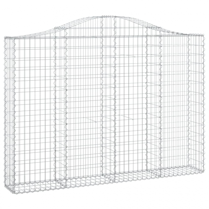 Gabionen mit Hochbogen 2 Stk. 200x30x140/160cm Verzinktes Eisen