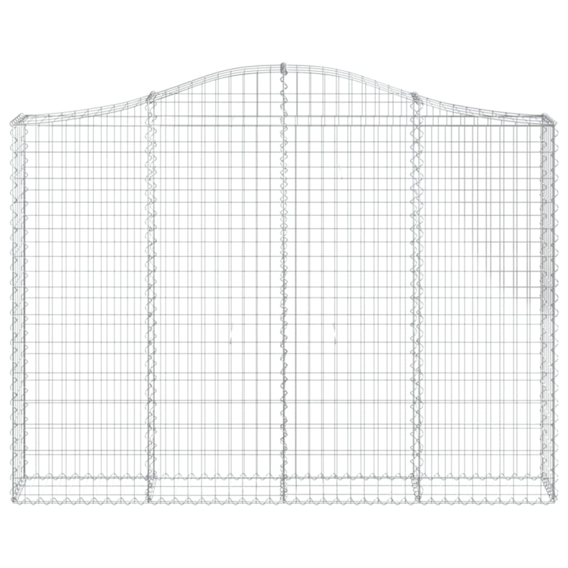 Gabionen mit Hochbogen 5 Stk. 200x30x140/160cm Verzinktes Eisen