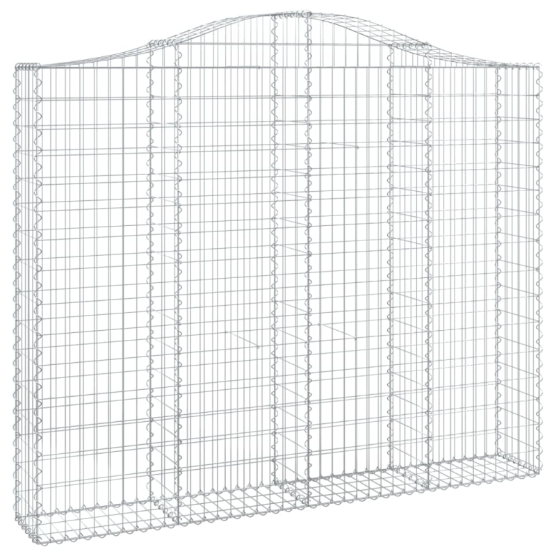 Gabionen mit Hochbogen 2 Stk. 200x30x160/180cm Verzinktes Eisen