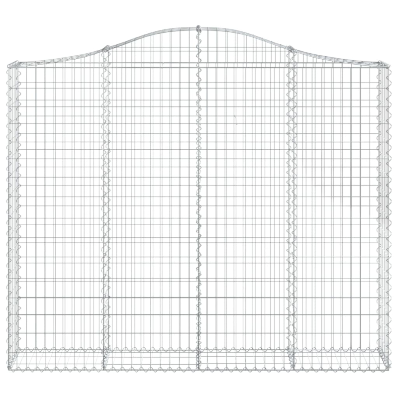 Gabionen mit Hochbogen 2 Stk. 200x30x160/180cm Verzinktes Eisen
