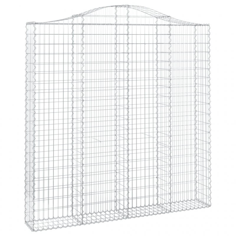 Gabionen mit Hochbogen 2 Stk. 200x30x200/220cm Verzinktes Eisen