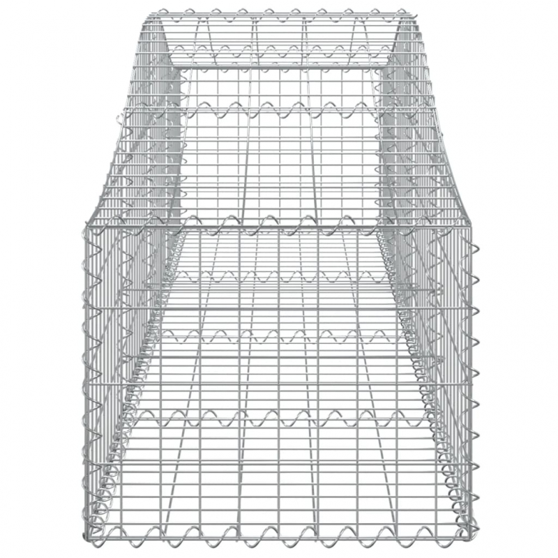 Gabionen mit Hochbogen 9 Stk. 200x50x40/60 cm Verzinktes Eisen