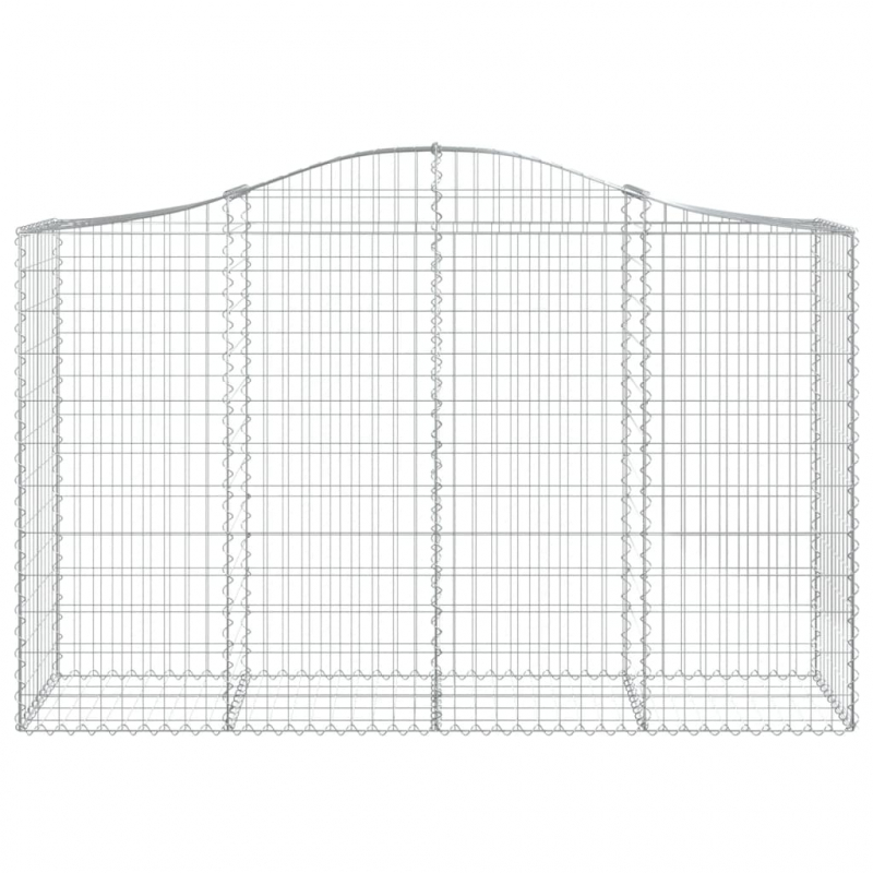 Gabionen mit Hochbogen 4 Stk. 200x50x120/140cm Verzinktes Eisen