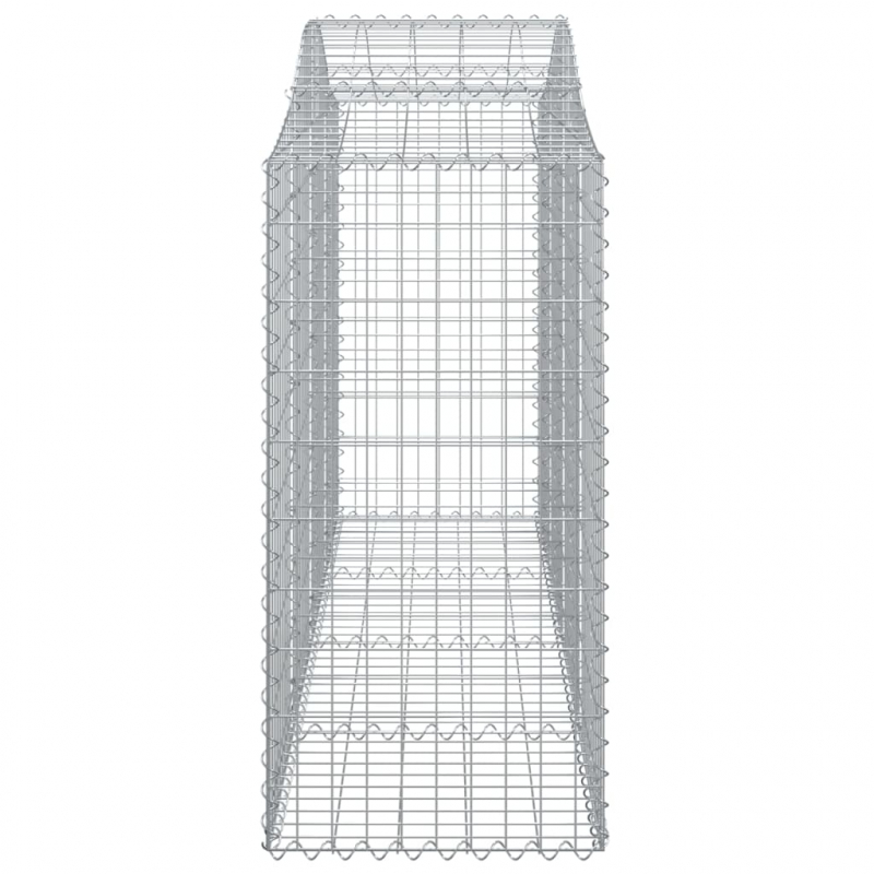 Gabionen mit Hochbogen 12Stk. 200x50x120/140cm Verzinktes Eisen