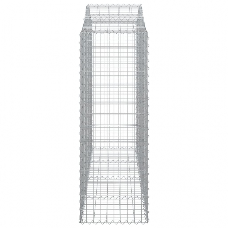 Gabionen mit Hochbogen 4 Stk. 200x50x140/160cm Verzinktes Eisen