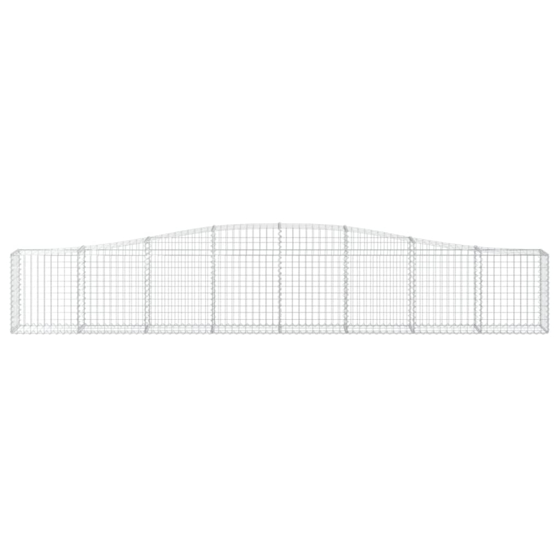 Gabionen mit Hochbogen 2 Stk. 400x30x60/80 cm Verzinktes Eisen