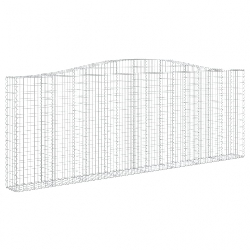 Gabionen mit Hochbogen 2 Stk. 400x30x140/160cm Verzinktes Eisen