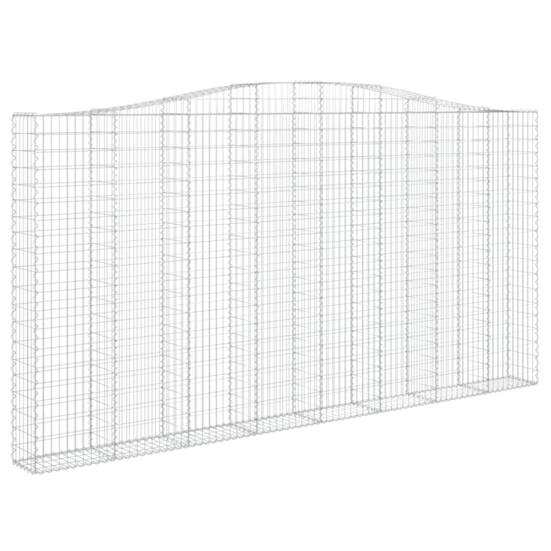 Gabionen mit Hochbogen 2 Stk. 400x30x200/220cm Verzinktes Eisen