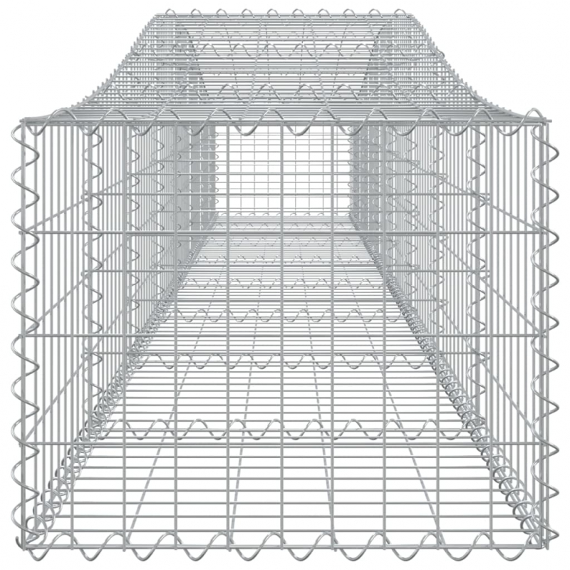 Gabionen mit Hochbogen 6 Stk. 400x50x40/60cm Verzinktes Eisen