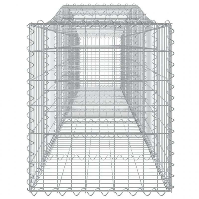 Gabionen mit Hochbogen 2 Stk. 400x50x60/80 cm Verzinktes Eisen