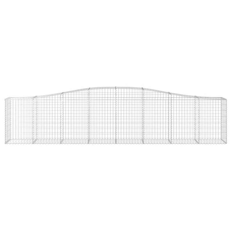 Gabionen mit Hochbogen 9 Stk. 400x50x80/100cm Verzinktes Eisen