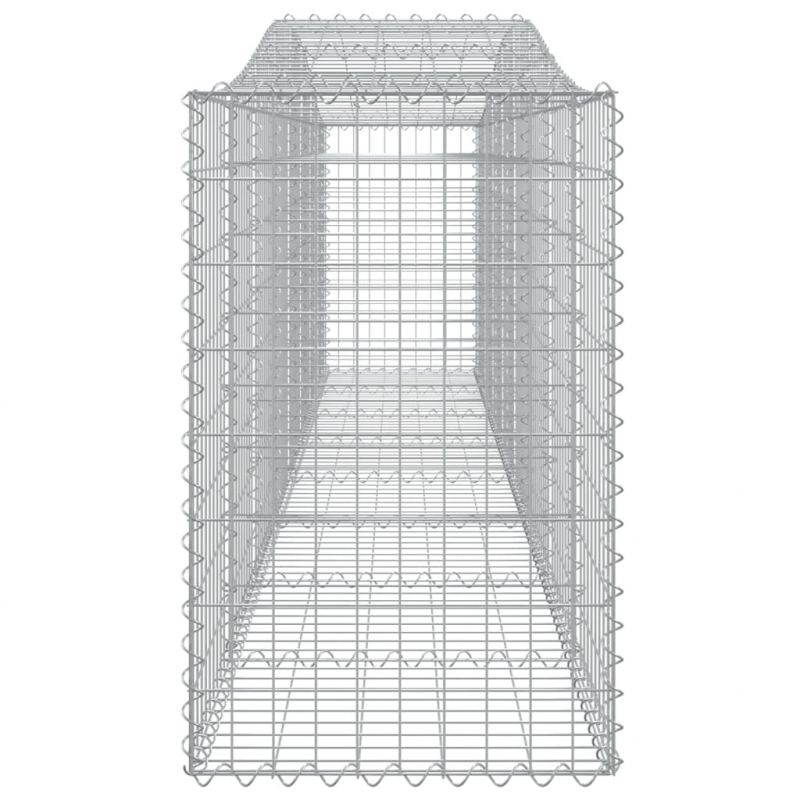 Gabionen mit Hochbogen 10 Stk. 400x50x80/100cm Verzinktes Eisen