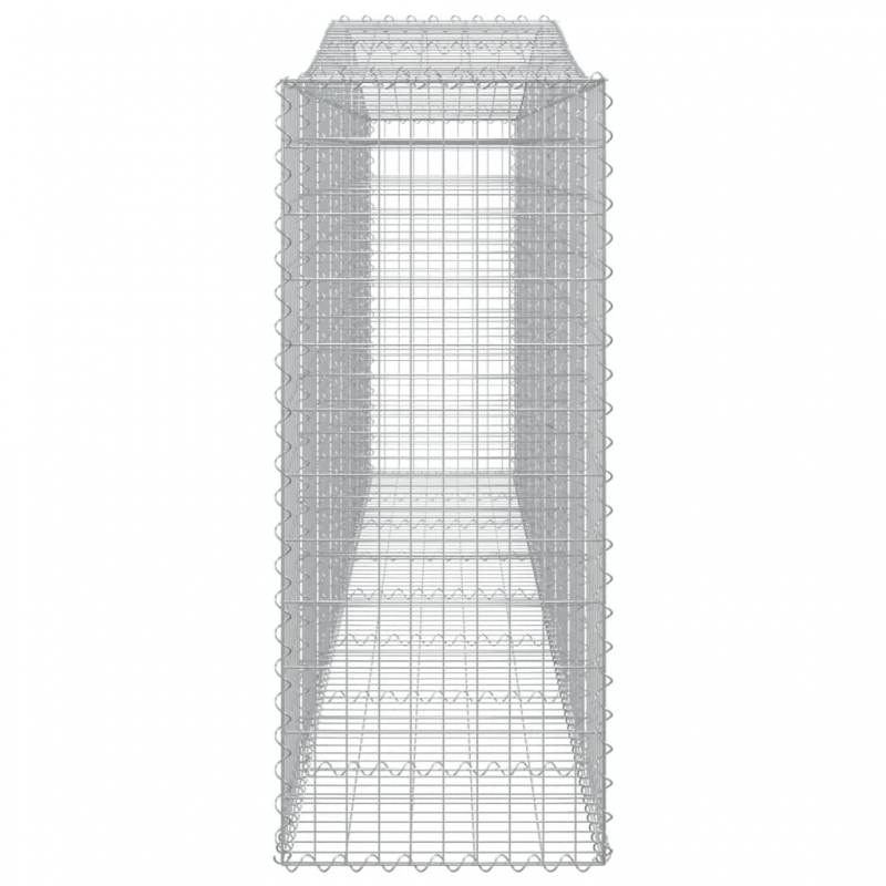 Gabionen mit Hochbogen 4 Stk. 400x50x120/140cm Verzinktes Eisen