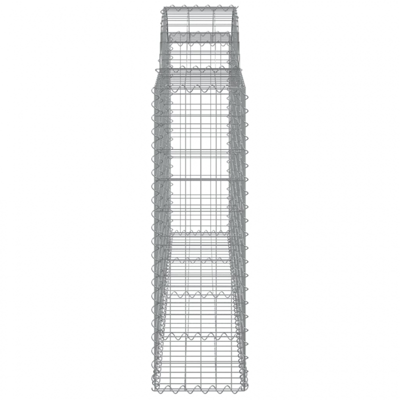 Gabionen mit Hochbogen 13Stk. 200x30x100/120cm Verzinktes Eisen