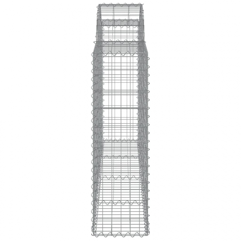 Gabionen mit Hochbogen 15Stk. 200x30x100/120cm Verzinktes Eisen