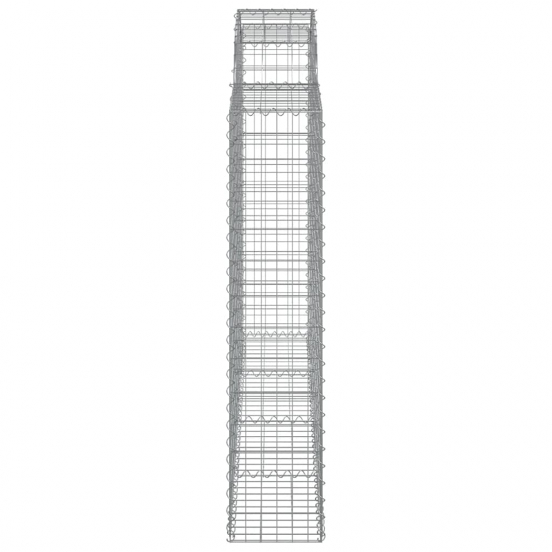 Gabionen mit Hochbogen 10Stk. 200x30x140/160cm Verzinktes Eisen