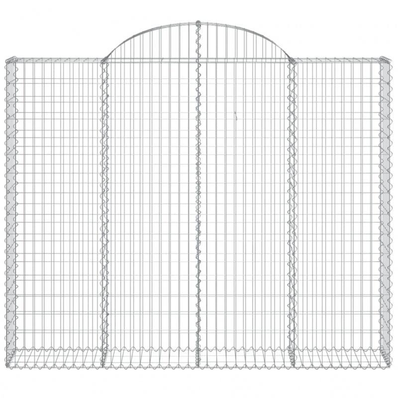 Gabionen mit Hochbogen 5 Stk. 200x30x160/180cm Verzinktes Eisen