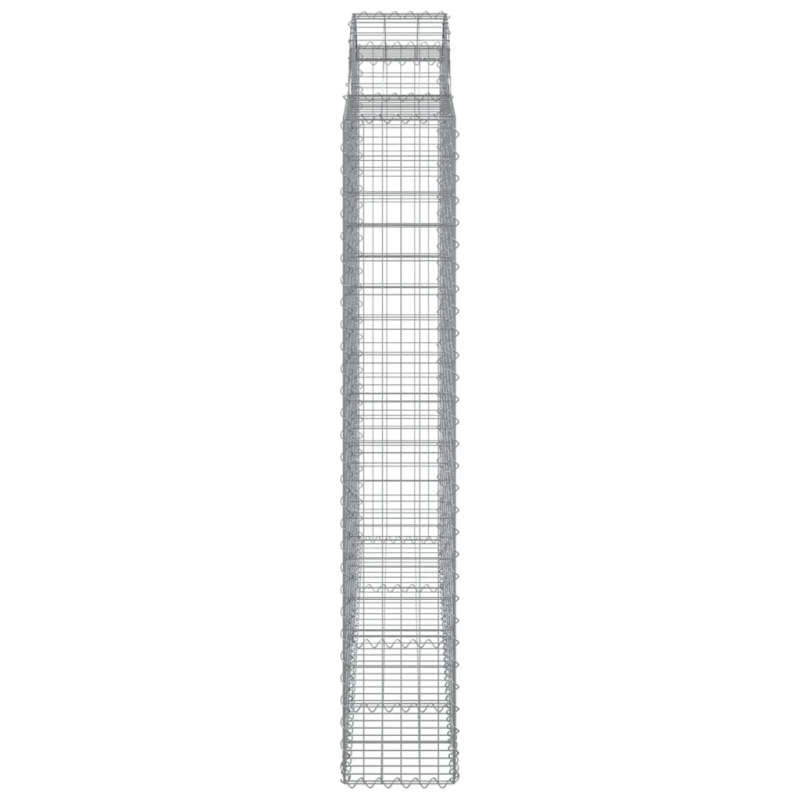 Gabionen mit Hochbogen 5 Stk. 200x30x180/200cm Verzinktes Eisen