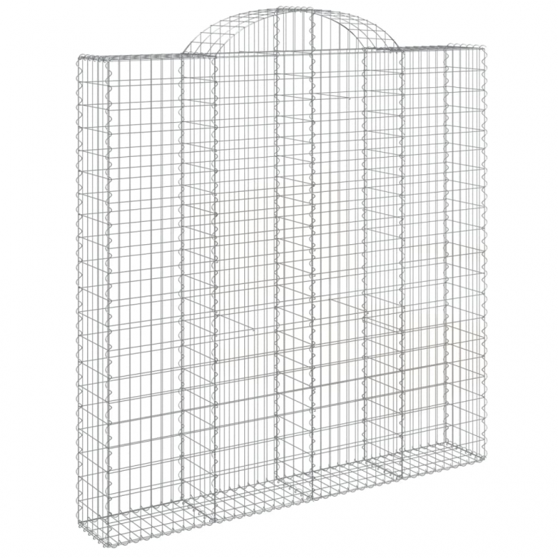 Gabionen mit Hochbogen 4 Stk. 200x30x200/220cm Verzinktes Eisen