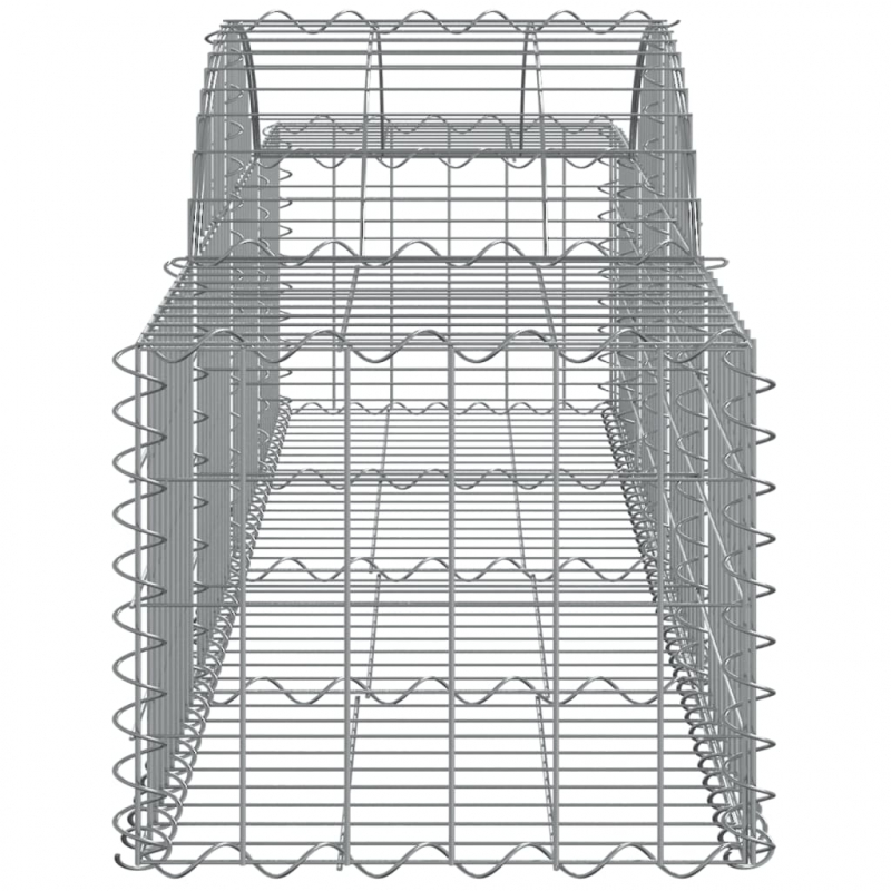 Gabionen mit Hochbogen 2 Stk. 200x50x40/60 cm Verzinktes Eisen