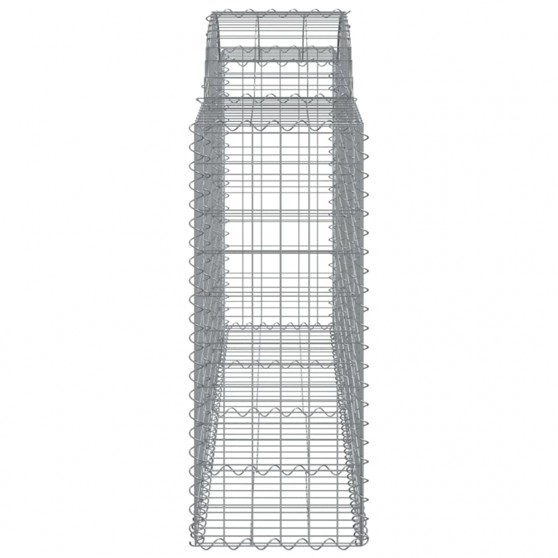 Gabionen mit Hochbogen 2 Stk. 200x50x100/120cm Verzinktes Eisen