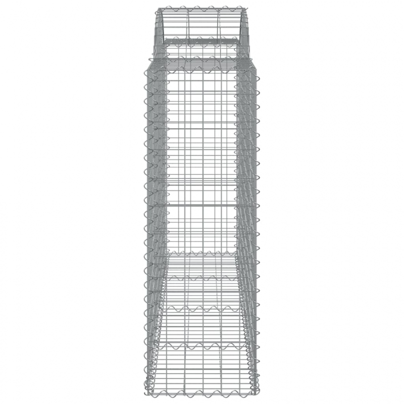 Gabionen mit Hochbogen 12Stk. 200x50x120/140cm Verzinktes Eisen