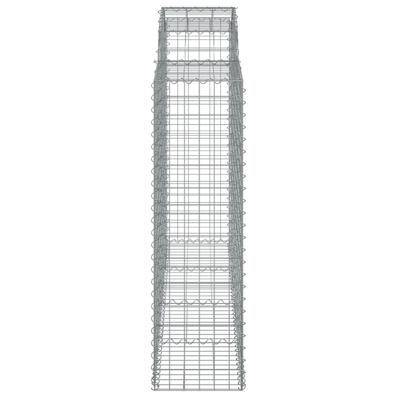 Gabionen mit Hochbogen 7 Stk. 200x50x140/160cm Verzinktes Eisen