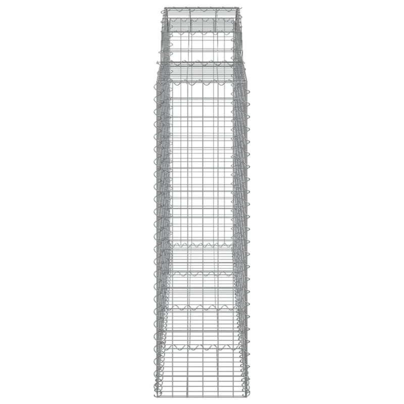 Gabionen mit Hochbogen 25Stk. 200x50x140/160cm Verzinktes Eisen