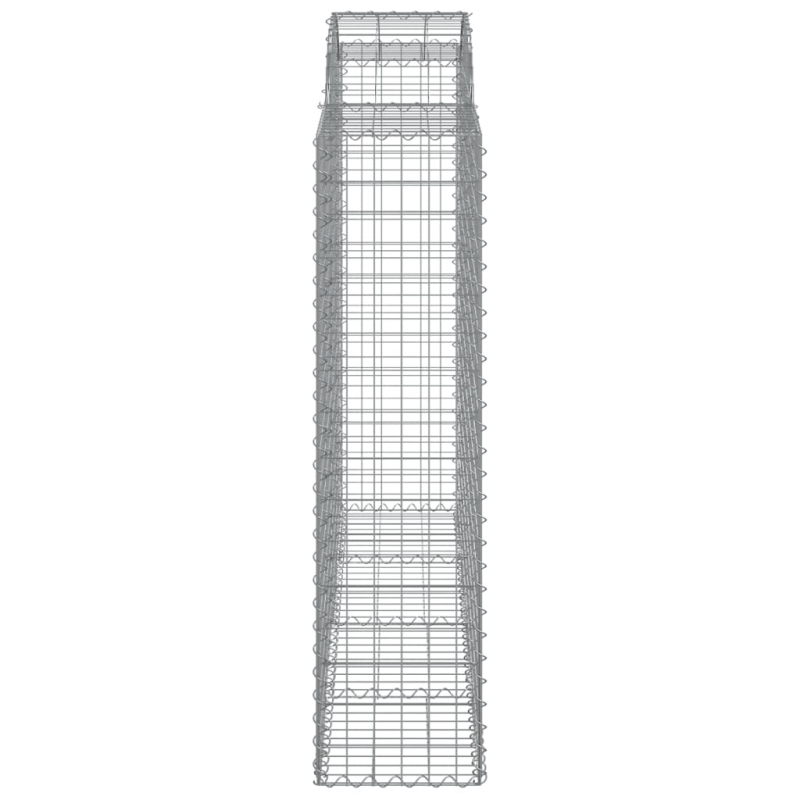 Gabionen mit Hochbogen 12Stk. 200x50x160/180cm Verzinktes Eisen