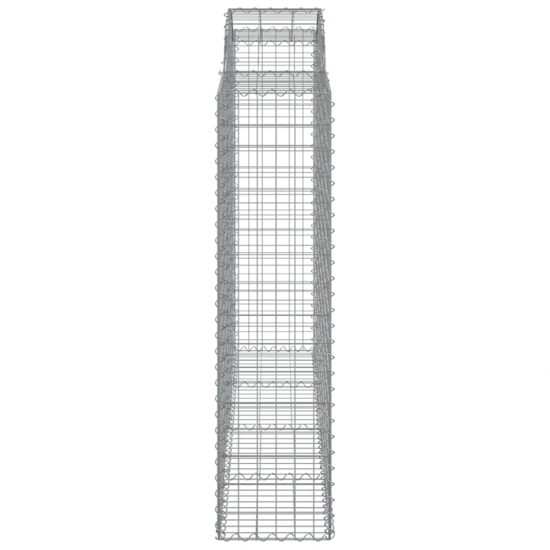 Gabionen mit Hochbogen 15Stk. 200x50x160/180cm Verzinktes Eisen